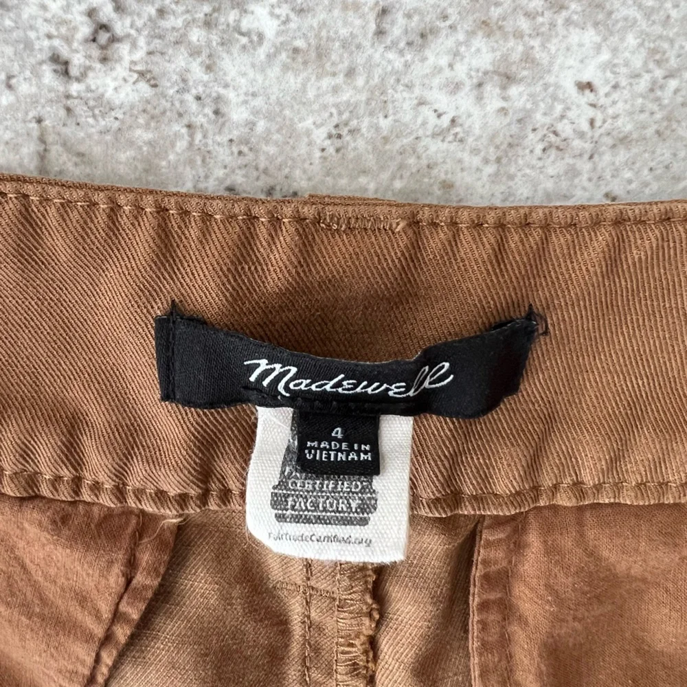 Madewell The Harlow Wide-Leg Linen Blend Pant in Acorn Brown, size 4 - Picture 9 of 13